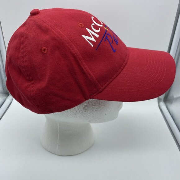 McCain Palin 2008 Red Adjustable Adult Baseball Cap Hat Hook-Loop Election GOP - Picture 2 of 16